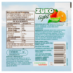 BEBIDA EN POLVO ZUKO LIGHT NARANJA 7  GR.