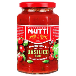 MUTTI SALSA DE TOMATE CON ALBAHACA FRASCO 400  GR.