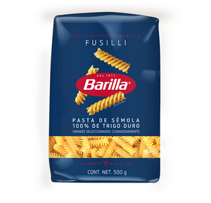 PASTA DE SEMOLA 100% TRIGO DURO FUSILLI BARILLA 500  GR.