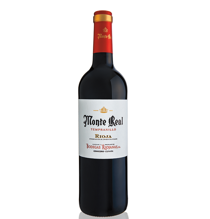 VINO TINTO MONTE REAL TEMPRANILLO RIOJA 750  ML.