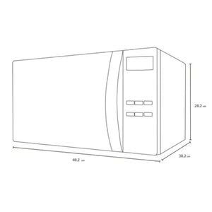 HORNO DE MICROONDAS 0.8 PIES C/MANIJA PANEL NEGRO Y CARCASA BLANCA 1  PZA.