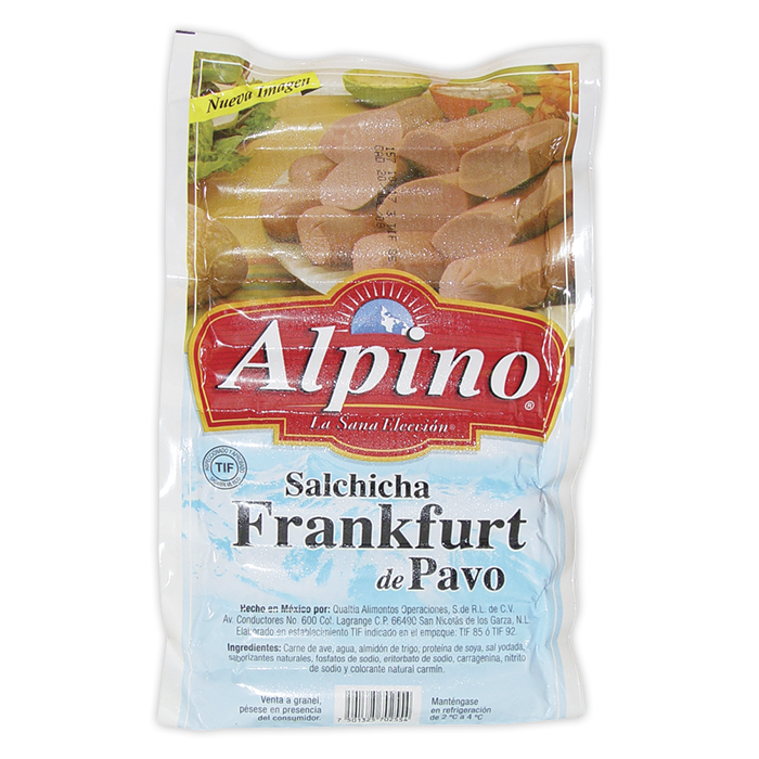 SALCHICHA FRANKFURT DE PAVO ALPINO