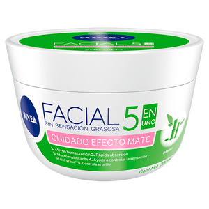 CREMA FACIAL NIVEA CUIDADO EFECTO MATE 5 EN 1 BAMBÚ 200  ML.