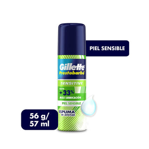 ESPUMA PARA AFEITAR GILLETTE PRESTOBARBA PIEL SENSIBLE 56  GR.