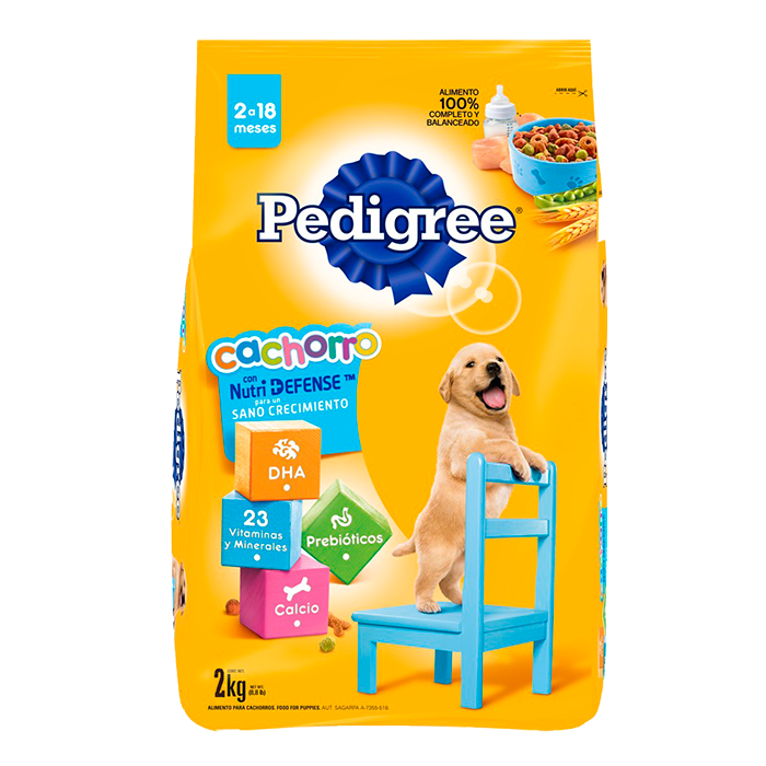 ALIMENTO PARA PERRO PEDIGREE CACHORRO RAZA GRANDE 23% PROTEÍNA BOLSA 2  KG.