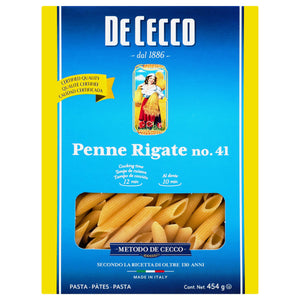 PASTA DE SÉMOLA  PENNE RIGATE NO.41 DE CECCO 453  GR.