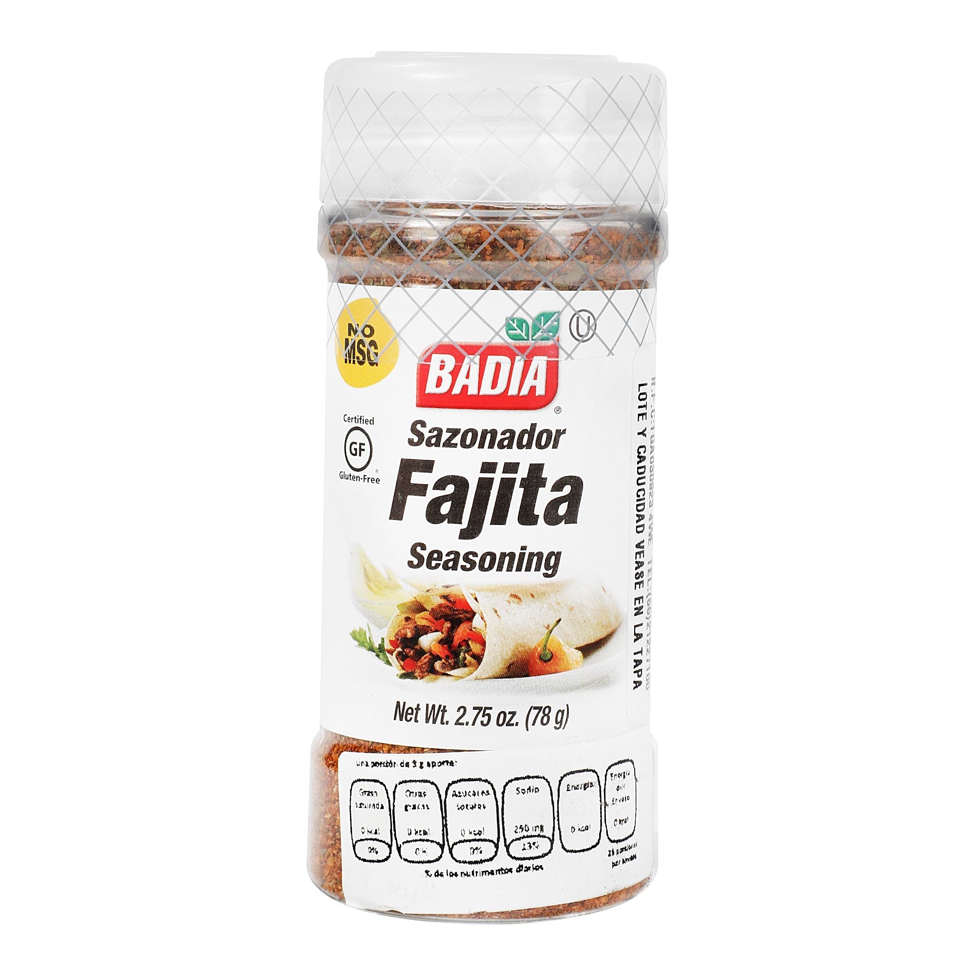 SAZONADOR PARA FAJITAS BADIA BOTE 78  GR.