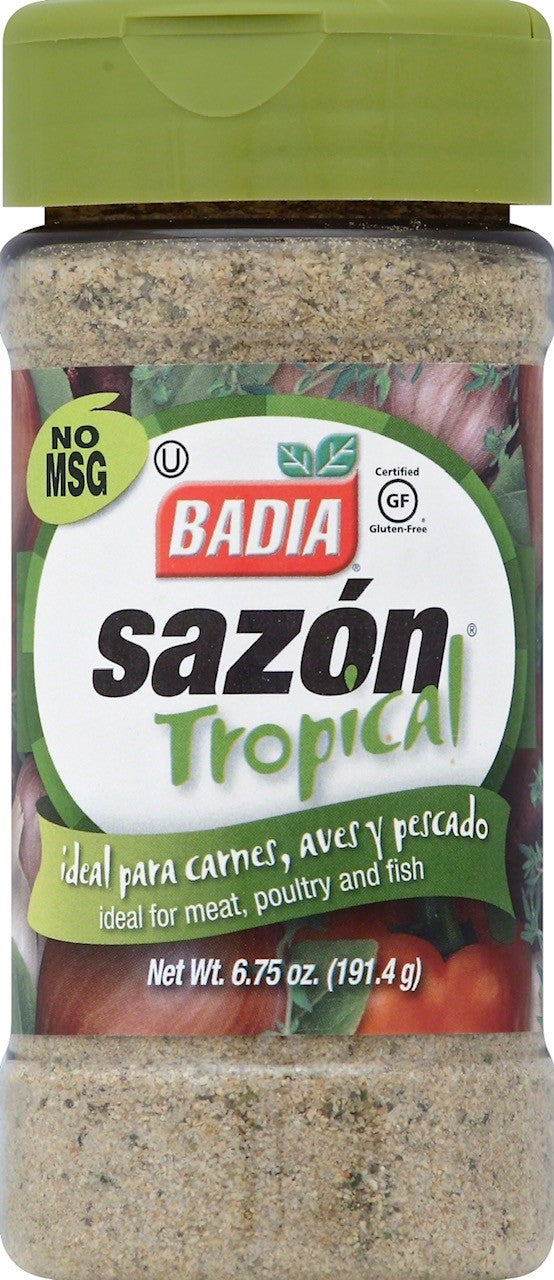 SAZONADOR TROPICAL PARA CARNES Y PESCADO BOTELLA 191.400  GR.