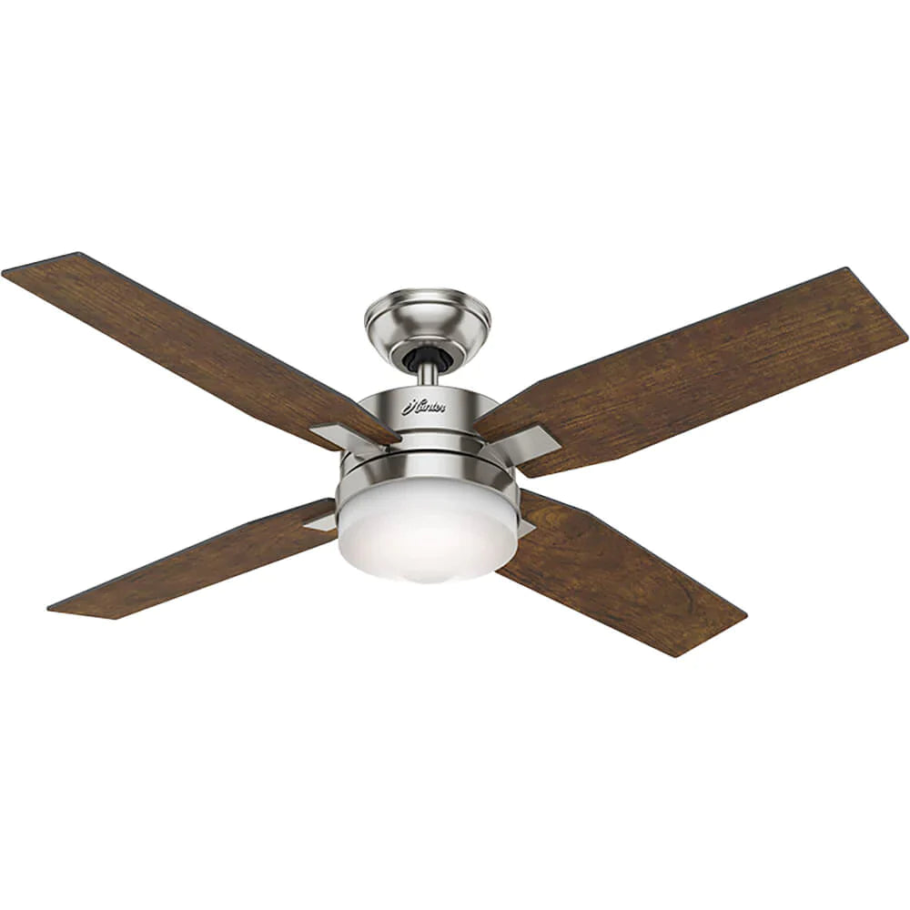 VENTILADOR 50 PLG 4 ASPAS C/LUZ BRUSHED NICKEL 1  PZA.