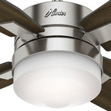 VENTILADOR 50 PLG 4 ASPAS C/LUZ BRUSHED NICKEL 1  PZA.