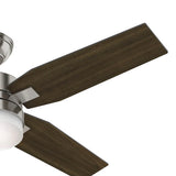 VENTILADOR 50 PLG 4 ASPAS C/LUZ BRUSHED NICKEL 1  PZA.