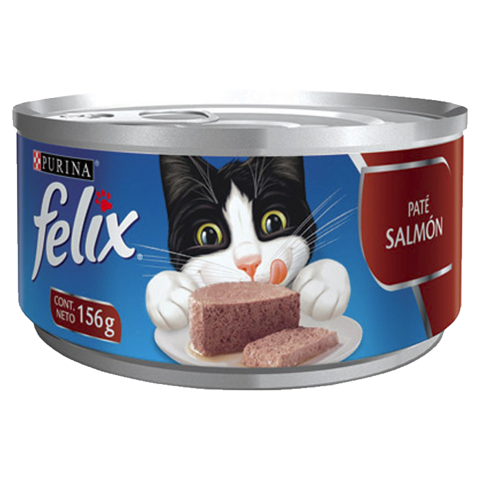 ALIMENTO PARA GATO FELIX PATE DE SALMON LATA 156  GR.