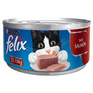 ALIMENTO PARA GATO FELIX PATE DE SALMON LATA 156  GR.