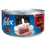 ALIMENTO PARA GATO FELIX PATE DE SALMON LATA 156  GR.