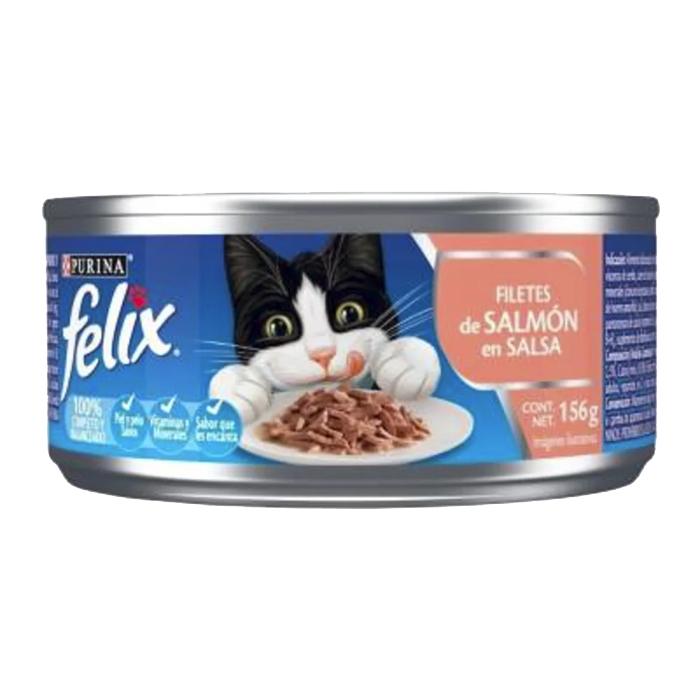 ALIMENTO PARA GATO FILETE DE SALMON EN SALSA FELIX LATA 156  GR.