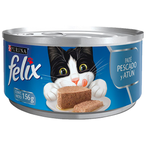 ALIMENTO PARA GATO FELIX PESCADO Y ATUN  LATA 156  GR.