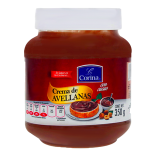 CREMA DE AVELLANAS CON CACAO CORINA FRASCO 350  GR.