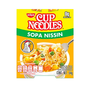 SOPA INSTANTÁNEA NISSIN SABOR POLLO VASO 64  GR.