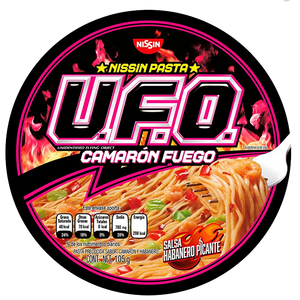 PASTA NISSIN U.F.O. CAMARÓN FUEGO 105  GR.