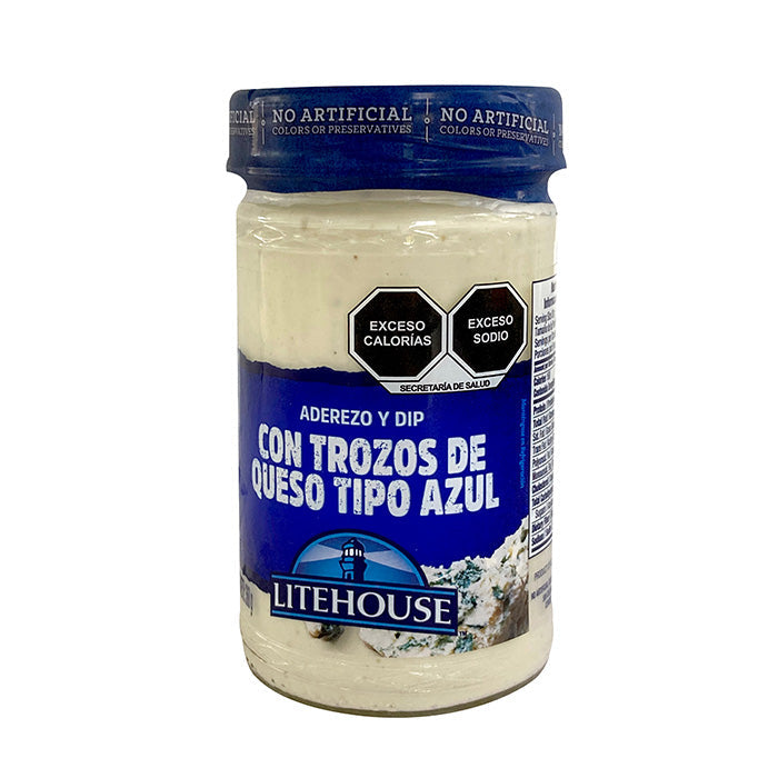 ADEREZO CON TROZOS DE QUESO AZUL LITEHOUSE FRASCO 384  ML.