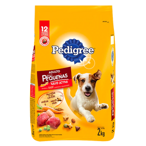 ALIMENTO PARA PERRO PEDIGREE RAZAS PEQUENAS POLLO Y ARROZ 23% PROTEÍNA BOLSA 2  KG.