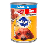 ALIMENTO PARA PERRO PEDIGREE ADULTO CARNE MOLIDA DE RES LATA 625  GR.