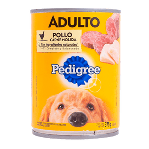 ALIMENTO PARA PERRO PEDIGREE ADULTO CARNE MOLIDA DE POLLO LATA 375  GR.