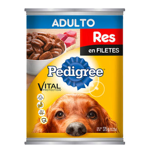 ALIMENTO PARA PERRO PEDIGREE GUISADO CON CARNE RES LATA 375  GR.