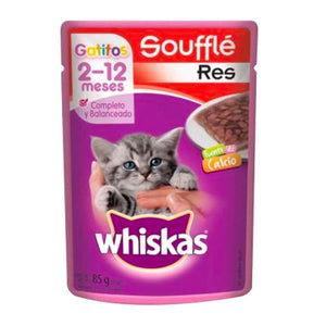 ALIMENTO PARA GATO WHISKAS GATITOS FILLETS DE RES  POUCH 85  GR.