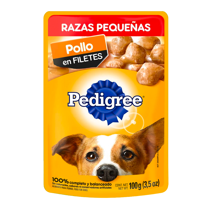 ALIMENTO PARA PERRO PEDIGREE RAZAS PEQUENAS CARNE DE POLLO POUCH 100  GR.