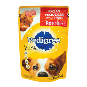 ALIMENTO PARA PERRO PEDIGREE RAZAS PEQUENAS CARNE DE RES POUCH 100  GR.