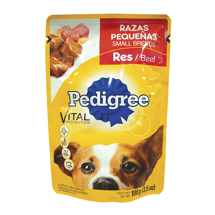 ALIMENTO PARA PERRO PEDIGREE RAZAS PEQUENAS CARNE DE RES POUCH 100  GR.