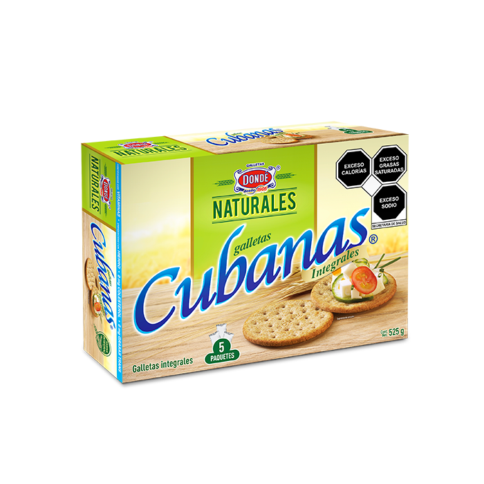 GALLETAS CUBANAS INTEGRALES DONDE CAJA 525  GR.