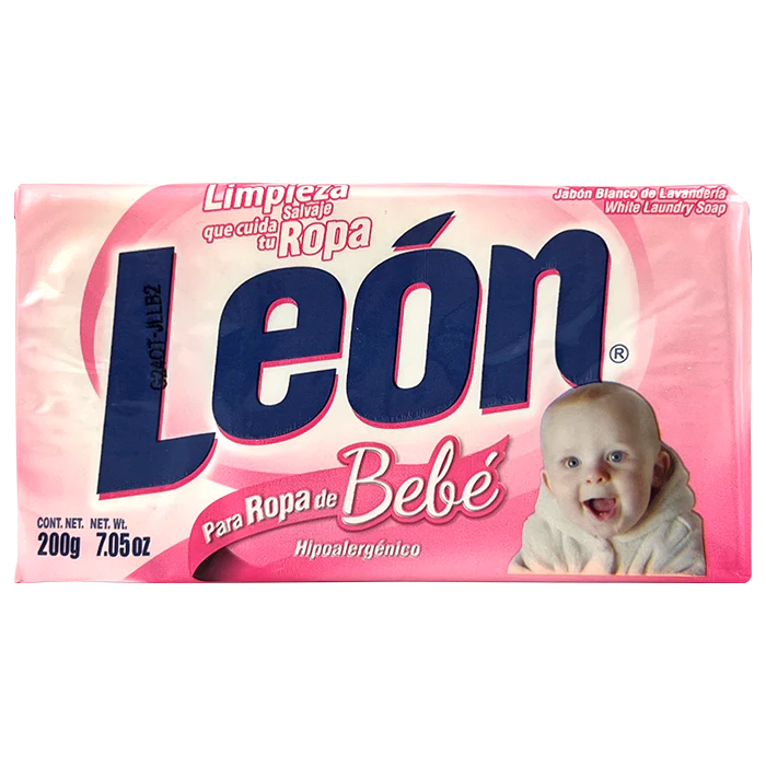 JABON DE LAVANDERIA LEON  PARA ROPA DE BEBE HIPOALERGENICO 200  GR.