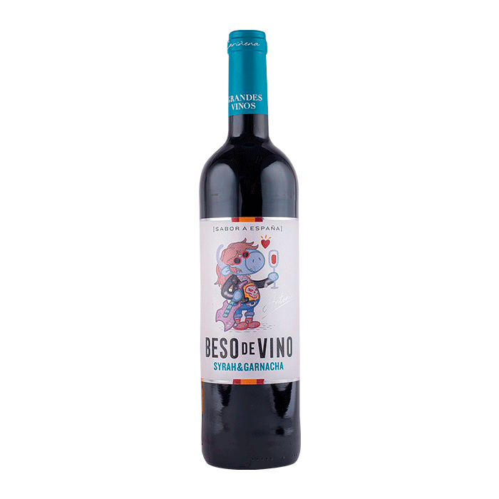 VINO TINTO BESO DE VINO SYRAH GARNACHA 750  ML.