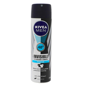 DESODORANTE SPRAY NIVEA INVISIBLE BLACK & WHITE FRESH 150  ML.