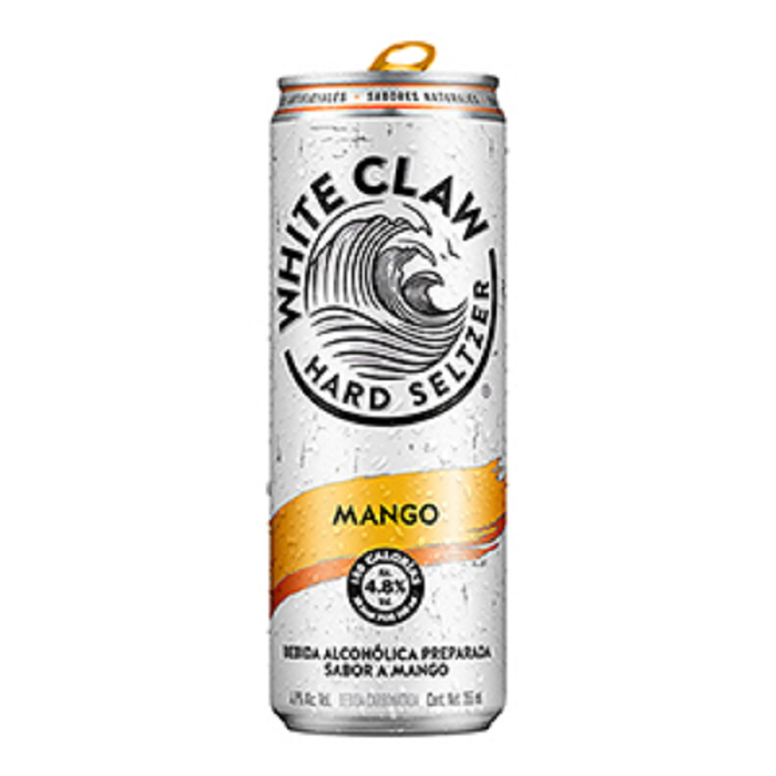 HARD SELTZER WHITE CLAW MANGO LATA 355  ML.