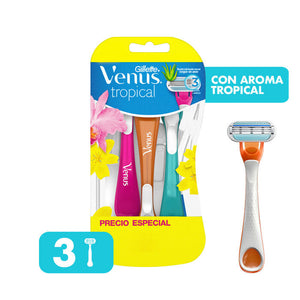 MAQUINA PARA AFEITAR GILLETTE VENUS TROPICAL 3  PZA.