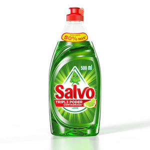 DETERGENTE LIQUIDO LAVATRASTES SALVO LIMON 500  ML.