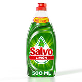 DETERGENTE LIQUIDO LAVATRASTES SALVO LIMON 500  ML.