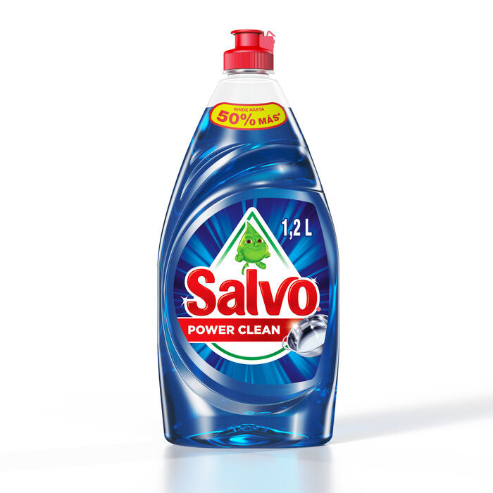 DETERGENTE LIQUIDO LAVATRASTES SALVO POWER CLEAN 1.200  LT.