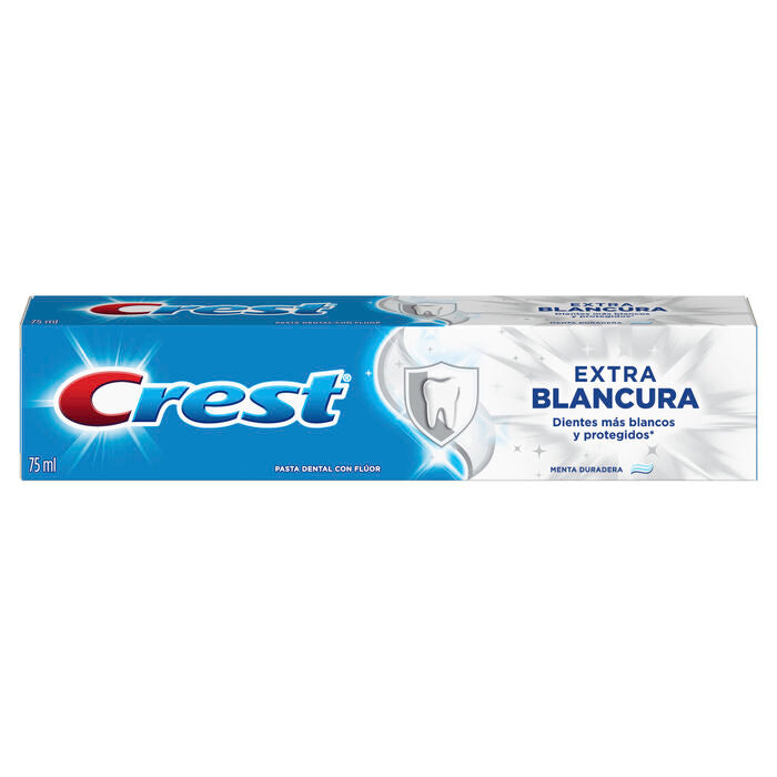 CREMA DENTAL CREST MENTA EXTRA BLANCURA CON FLÚOR 75  ML.