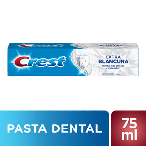 CREMA DENTAL CREST MENTA EXTRA BLANCURA CON FLÚOR 75  ML.