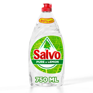 DETERGENTE LIQUIDO LAVATRASTES LIQUIDO SALVO PURE 750  ML.