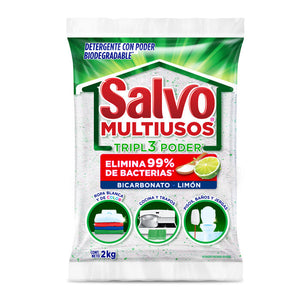 DETERGENTE EN POLVO SALVO LIMON BICARBONATO 2  KG.