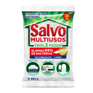 DETERGENTE EN POLVO SALVO MULTIUSOS 900  GR.