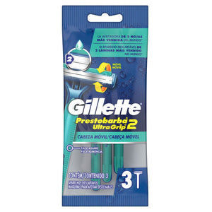 GILLETTE PRESTOBARBA 2 MÁQUINA PARA AFEITAR DESECHABLE CABEZA MÓVIL 3  PZA.