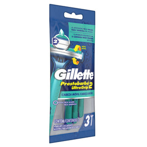 GILLETTE PRESTOBARBA 2 MÁQUINA PARA AFEITAR DESECHABLE CABEZA MÓVIL 3  PZA.