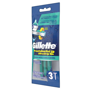 GILLETTE PRESTOBARBA 2 MÁQUINA PARA AFEITAR DESECHABLE CABEZA MÓVIL 3  PZA.