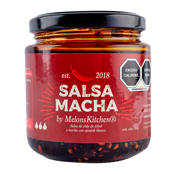 SALSA MACHA DE CHILE DE ARBOL Y MORITA MELONS KITCHEN FRASCO 160  GR.